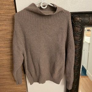 Wilfred Chunky Cowl Neck Sweater in Taupe